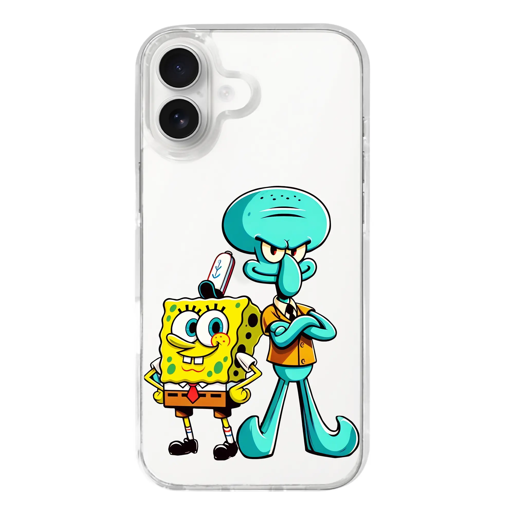 スポンジボブ グッズ イカルド - iPhone 17シリーズ 透明スマホケース – 薄型・耐衝撃・精密フィット保護カバー